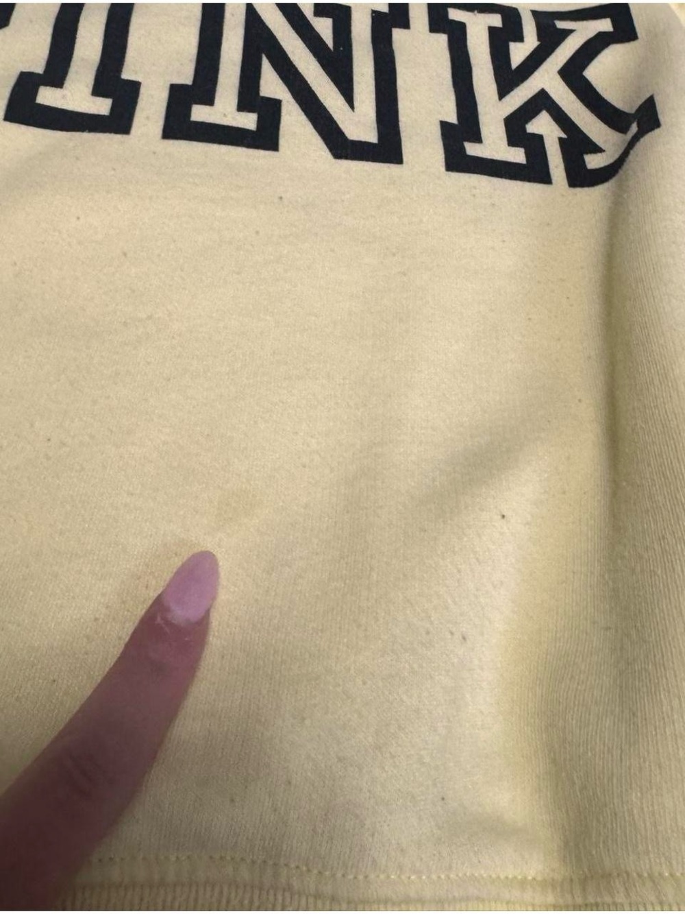 Victoria's Secret PINK Yellow Off-Shoulder Sweatshirt - Picture 3 of 5